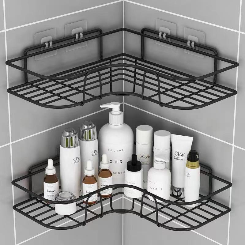 Punch-Free Bathroom Corner Shelf, Triangle Wall-Mounted Rack