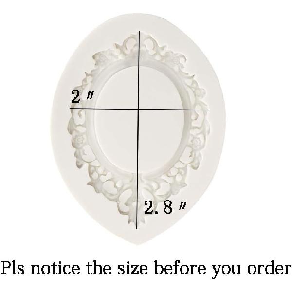 Mirror Frame Silicone Mold Fondant Sugarcraft Cake Decorating Tools Chocolate Candy Mold-Small