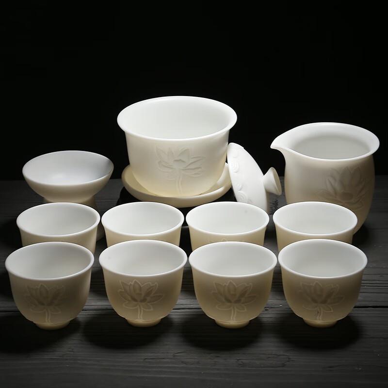 

Hetian Jade Lotus Kung Fu Tea Set