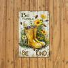 Vintage Tin Sign Wall Art Be Humble Be Kind Quote Rustic Decor with Bees 8x12 Inch