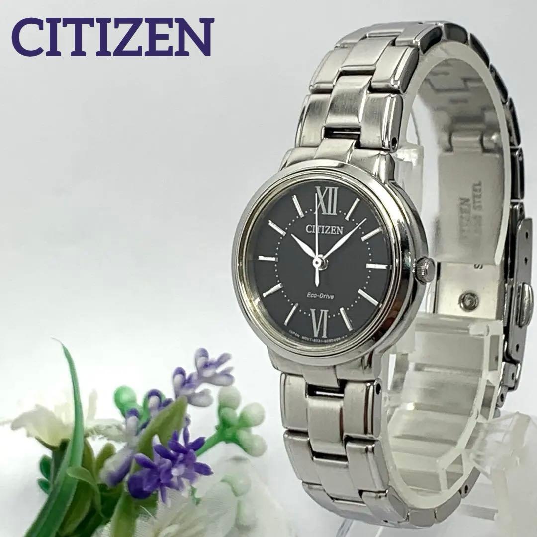 740 Рабочий элемент CITIZEN Citizen Eco-Drive Женские часы На солнечной батарее 3 стрелки Черные Популярные Редкие E031-S060150