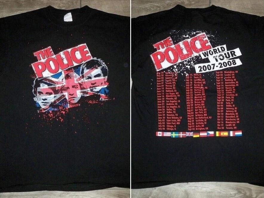 

‘THE POLICE” BLACK CONCERT BAND WORLD TOUR TSHIRT Unisex T-Shirt XL