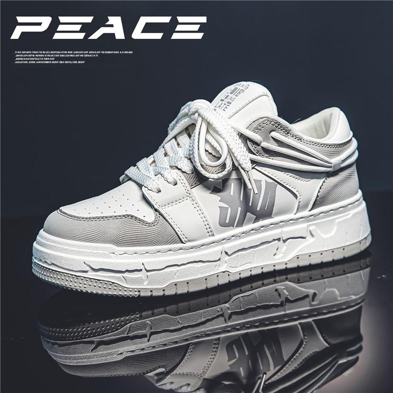 Guochao Patch Shoes 2024 Autumn New Fashion Versatile Thick Baseplate Shoes Classic Bread Casual Sports Men's Shoes