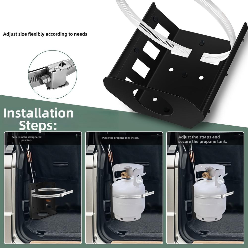 1set Propane Tank Bracket With Accessory 5-pound Adjustable Bracket Stainless Steel For Grilling Heating Outdoor Activities