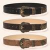European & American Court Style Unisex Leather Belt - Hot Girl, Unique Needle Buckle with Printed Pattern