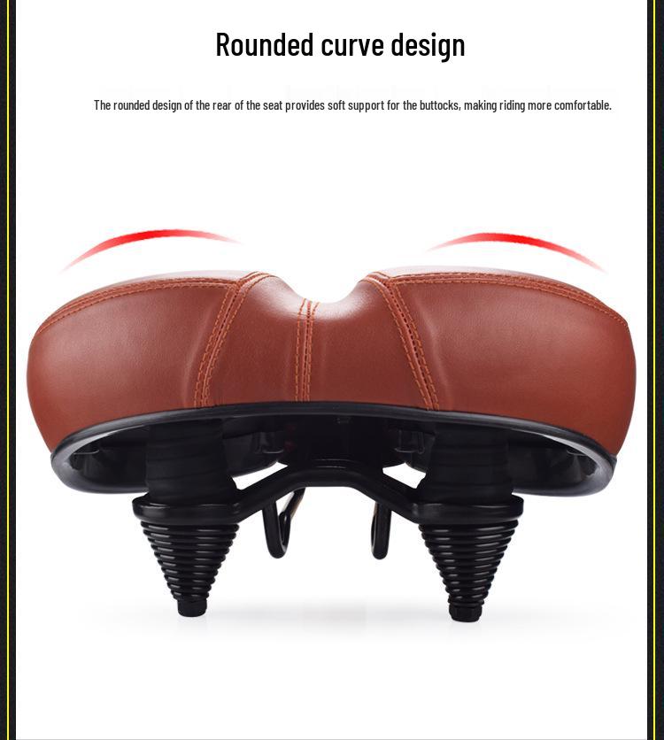 Thickened Sponge & Silicone Mountain Bike Saddle with Spring Shock Absorption for Comfort