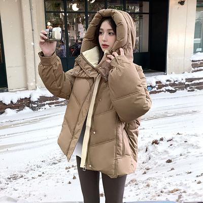 Kapuzen-Daunenbaumwolljacke Damen Winter Baumwolljacke 2025 kurz neu wattierte Jacke locker verdickt warm Brotjacke Jacke