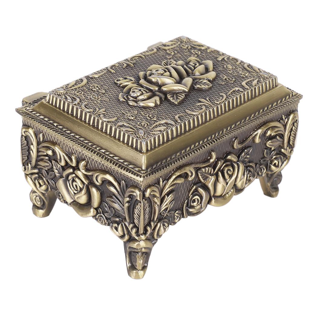 Vintage Jewelry Storage Box Alloy Decorative Large Capacity Jewelry Box for rrings Rings