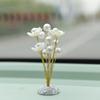 Car Gypsophila Ornament Center Console Creative Imitation Pearl Lotus Car Three Petal Flower Ornament Car Decoration Accessories