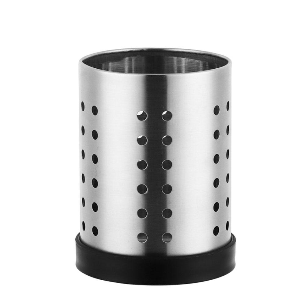 

Многофункциональная кухонная бочка для палочек для еды, утолщенная немагнитная круглая клетка для палочек из нержавеющей стали, посуда, кухонная утварь, сливная стойка Small серый