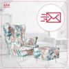 ARI PRINT Wing Chair with Footrest, Scandinavian Family Meble Leaves