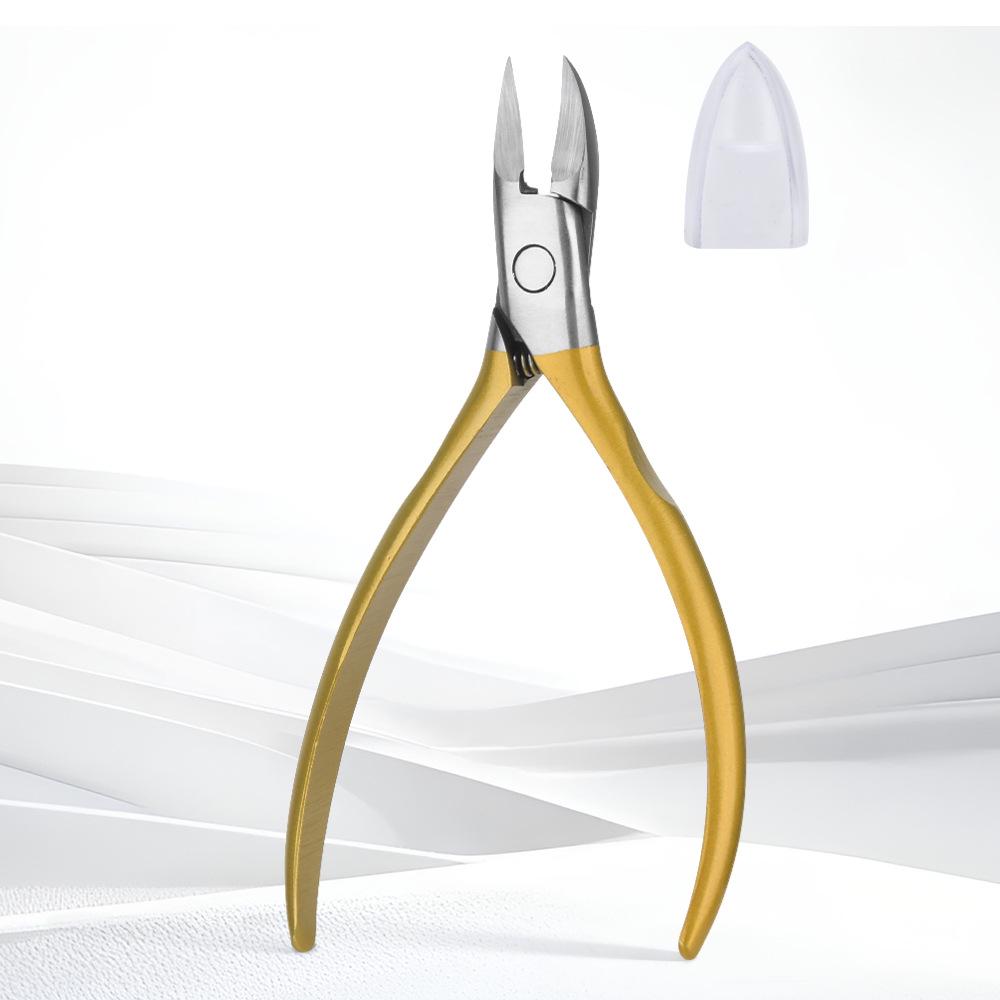Stainless Steel Angled Nail Cuticle Nipper & Keratin Remover Manicure Tool