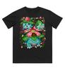 Pokémon Bisasam Entwicklung Bedrucktes Reines Baumwoll-T-Shirt für Herren und Damen FrühlingSommer Neue Kollektion Modisches Kurzarmhemd
