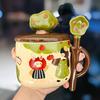 Cute Cartoon Apple Tree Mugs with LIDS Creative Easter Gifts  Water Cups  Household Ceramic Cups As Souvenirs