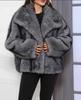 European and American style short artificial fur jacket women's imitation fox hair large lapel plush cardigan autumn and winter new fashion outside