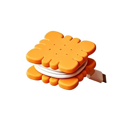 

Cable Organizer Biscuit Shape with Tool-Free Rotating Design Holder Compact Portable Desktop Wire Management for Charging Headphone Cables S помаранчевий