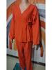 Southeast Asia Muslim Women's 2024 Spring Fashion: Long Sleeve Shirt & Straight-Leg Pants Set