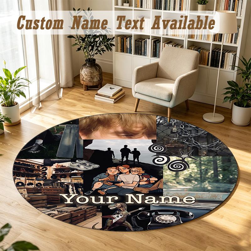 The Three Investigators Personalized Round Rug Support Custom Name, Soft Home Decor Mat