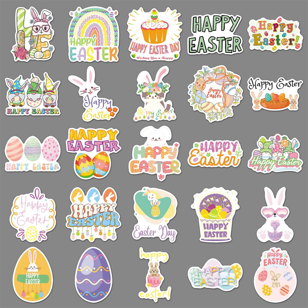 50 Easter Graffiti Stickers Personalized Cartoon Holiday Decoration Mobile Phone Water Cup Suitcase Stickers