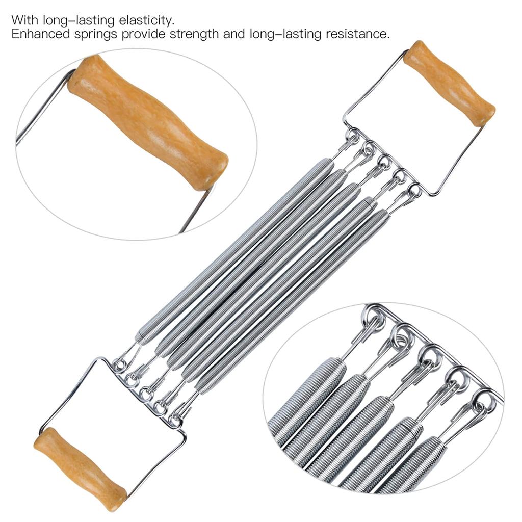 Expander thoracique, Poignée en bois, Ressort détachable, Équipement d'exercice musculaire et de fitness pour la maison, Hommes, Expander thoracique 7-en-1 Développeur