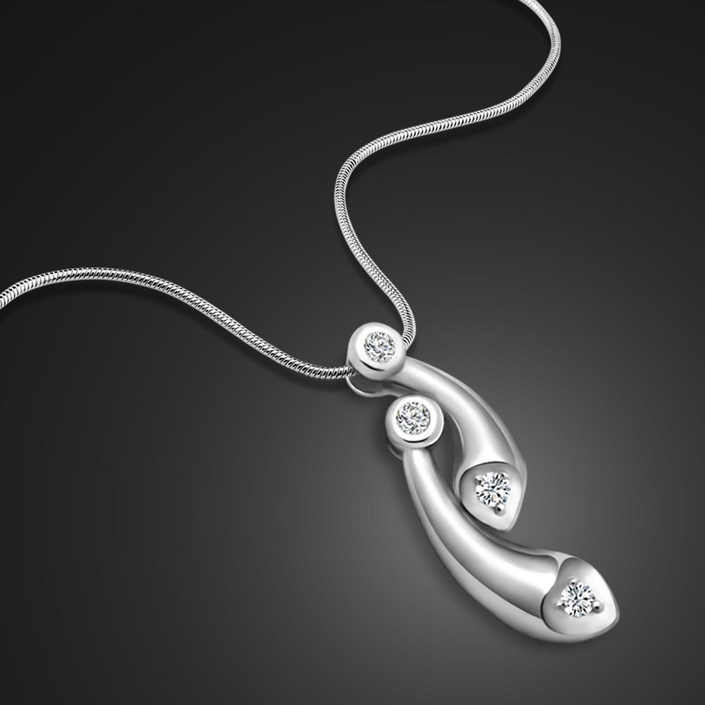 Cold Wind Dripping Pendant Necklace Electroplated Platinum Inlaid Stone Women'S Silver Jewelry
