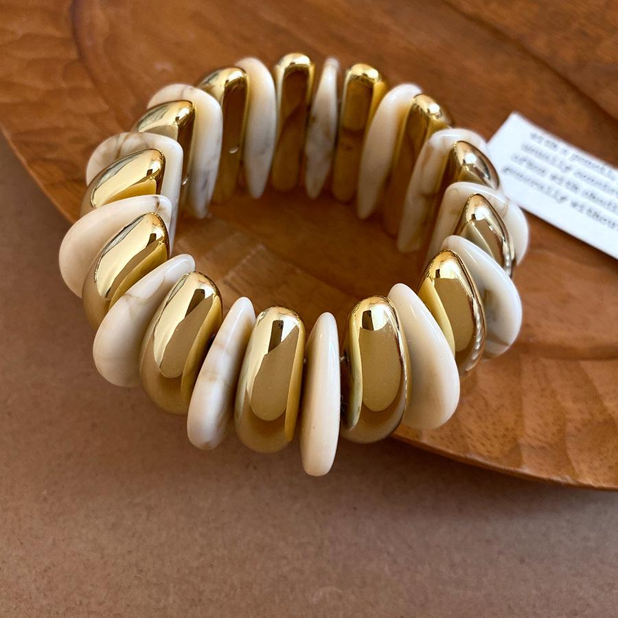 Europejski i Amerykański Akrylowy Geometryczny Okrągły Bransoletka - Luksusowa Wysokiej Klasy Przesadzona Biżuteria Ręczna