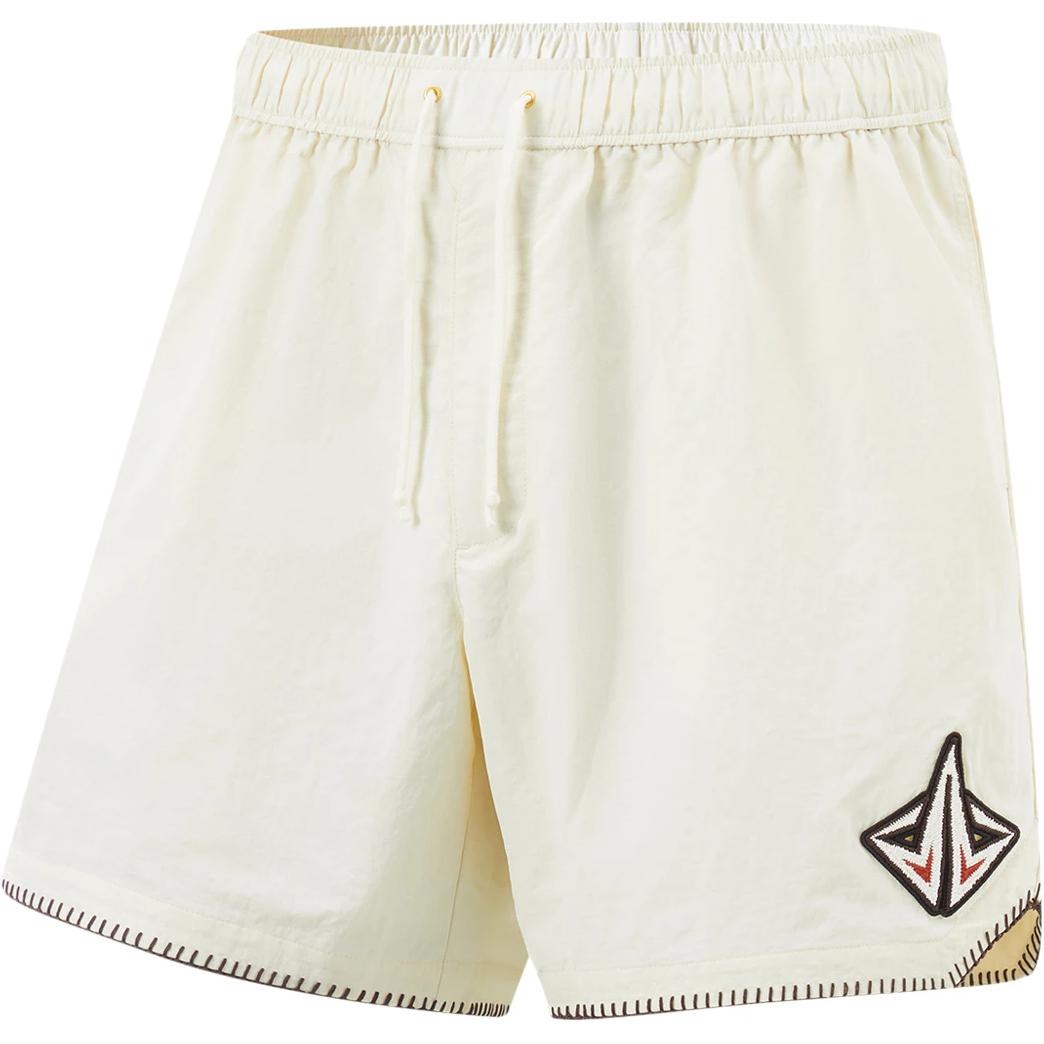 

Li Ning Баскетбольная серия Принтованные Шорты средней посадки Удобные Дышащие Универсальные Повседневные Шорты Мужские шорты Молочно-белый AKSU981-1 XL