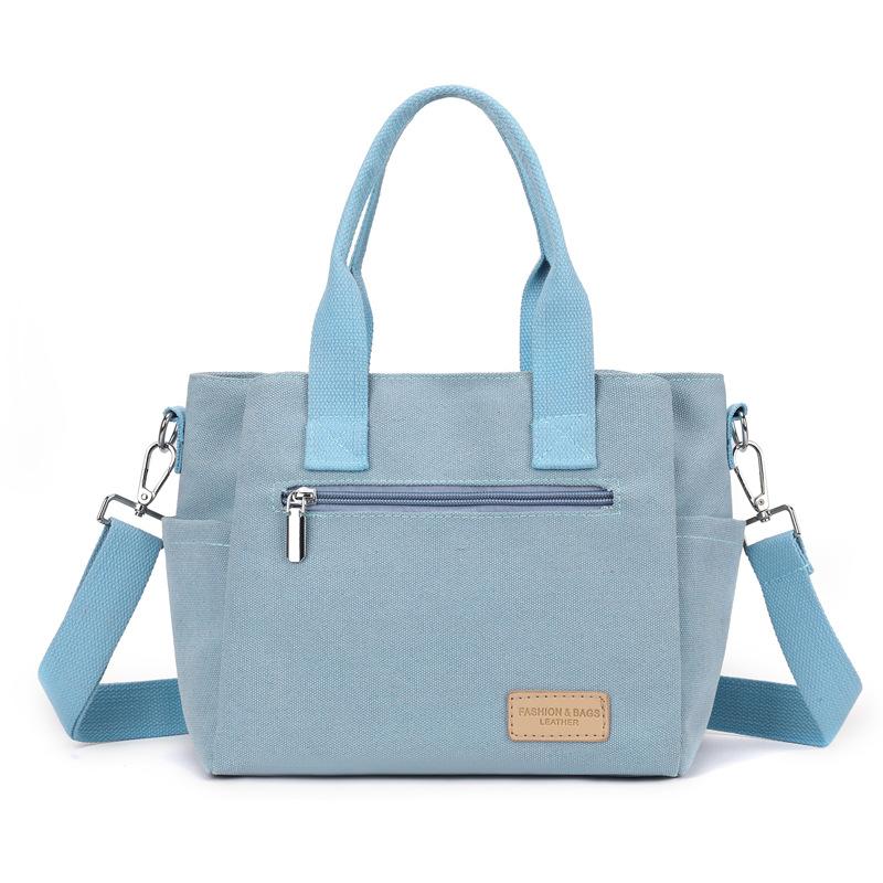 

Женская сумка через плечо, большая вместительная сумка из холста светло-синий