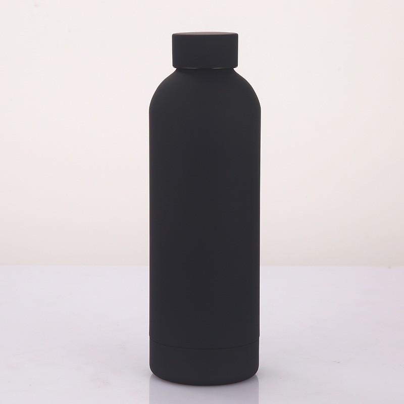 American Style Frosted Thermos: 304 Stainless Steel Sports Bottle with Rubber Finish, Large Capacity, Portable Smart Mouth Design.