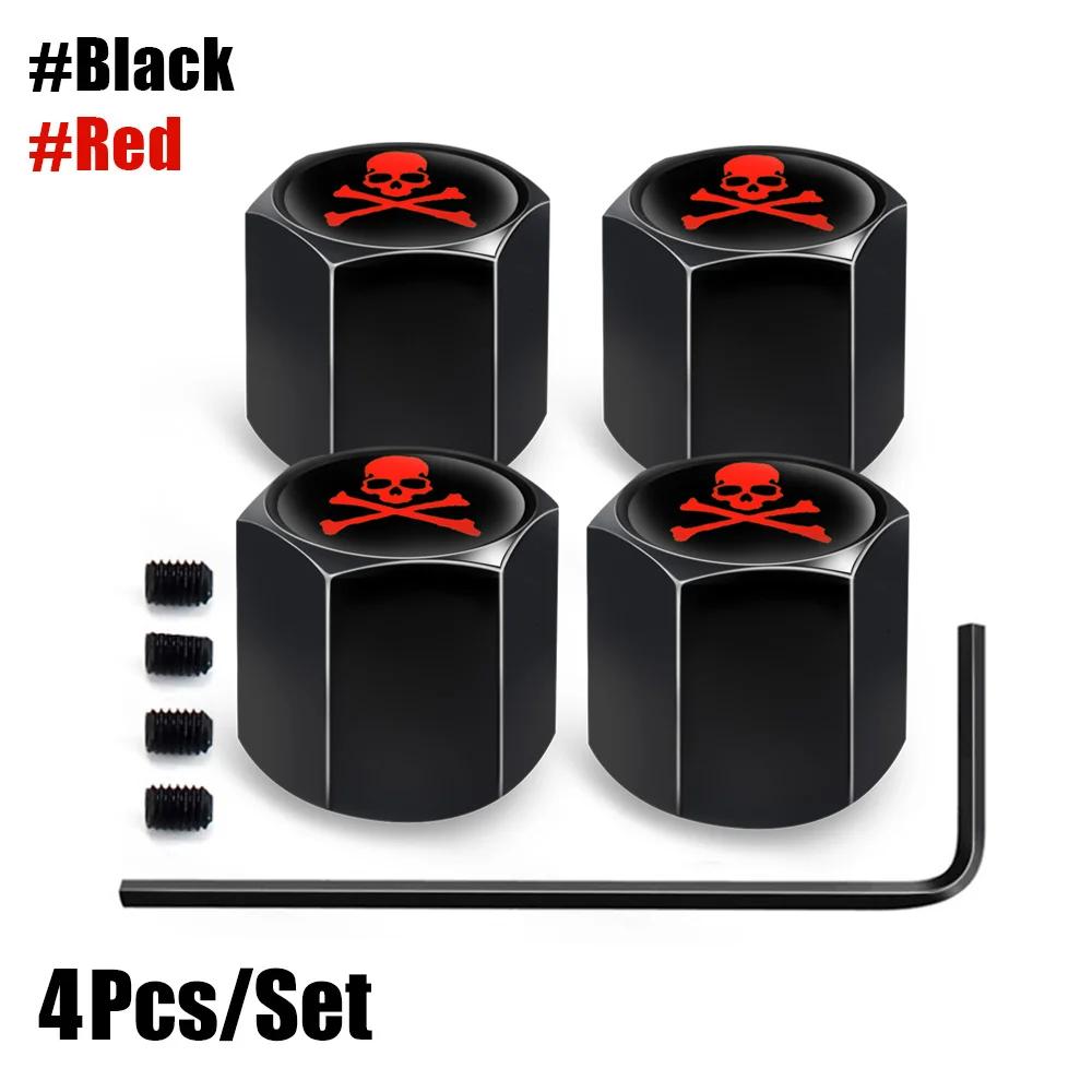 

DSYCAR 4Pcs/Set Car Styling Zinc Alloy Anti-theft Skull Style Car Tire Valve Caps Wheel Tires Tire Stem Air Cap Airtight Covers