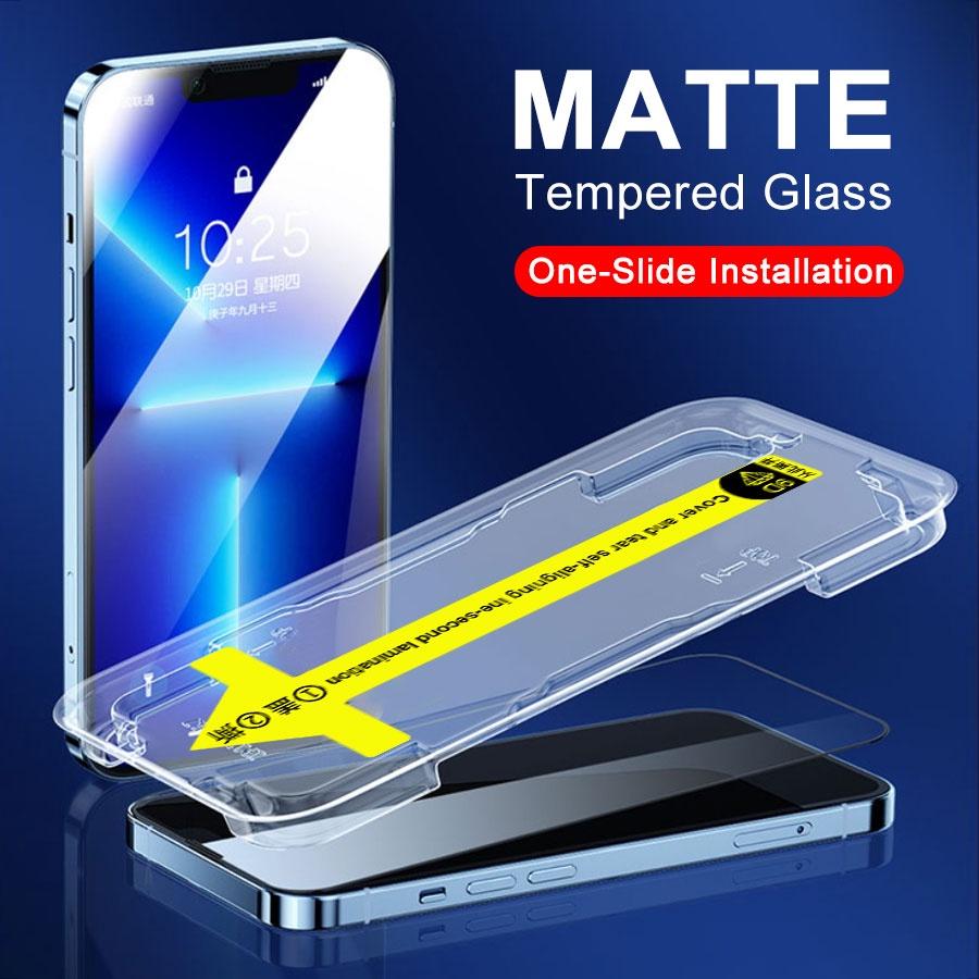 Matte Tempered Glass For iPhone 18 17 16 15 14 13 12 11 Pro Max XS XR X Screen Protector Film Easy To Install Tool Accessories