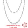 EFFIE QUEEN Real 925 Sterling Silver Diamond Cut Twist Rope Figaro Cuban Snake Bead Box Link Chain Necklace DIY Fine Jewelry SC