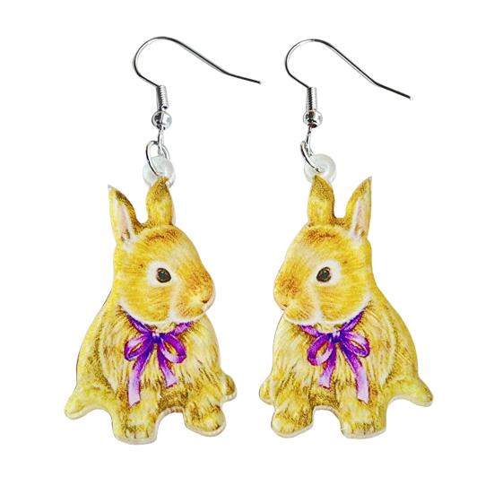 Ear Pendants Attractive Cartoon Lightweight Dangle Earrings Acrylic Easter Bunny Pet Earrings Women Earrings Jewelry Accessory