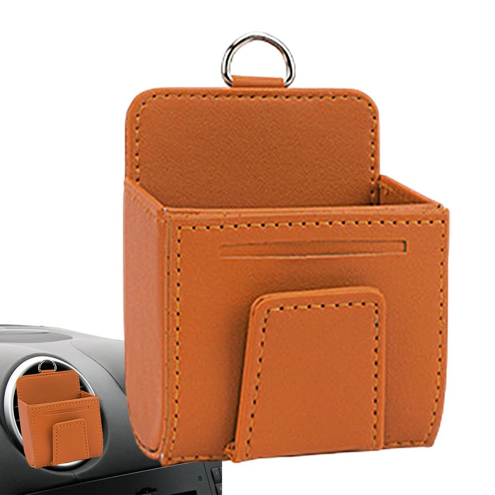 

Автомобильный ящик для хранения розетки из искусственной кожи, держатель для сотового телефона, многофункциональный контейнер для хранения для смартфона, ручки, очков