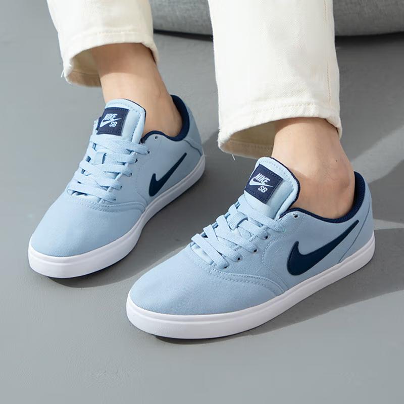 Nike Check Canvas SB GS Light Armory Blue Kids Sneakers White Midnight-Navy 905373-407