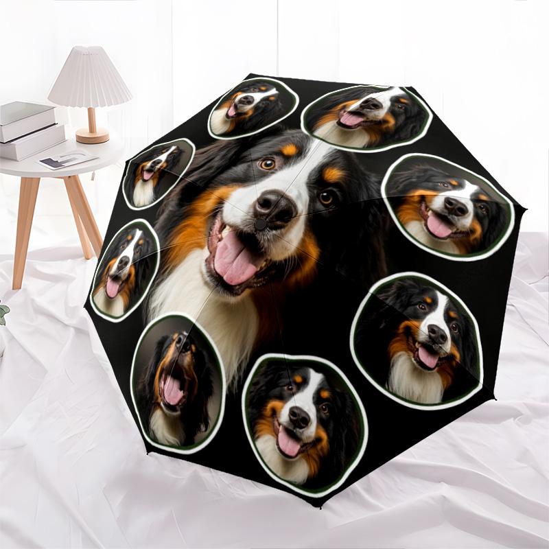 1 PC Automatic Folding Umbrella - Bernese Mountain Dog2 Pattern, Portable & Foldable Design with 8 Ribs, Christmas Birthday Gifts