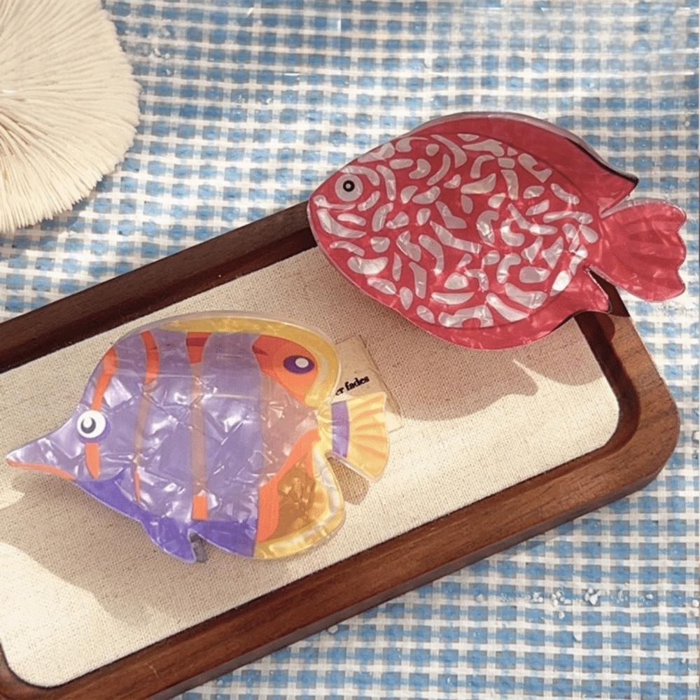 Ozean-Serie Fisch Haarkralle Cartoon Acryl Haarkralle Süßer Großer Hai-Clip Pferdeschwanzhalter