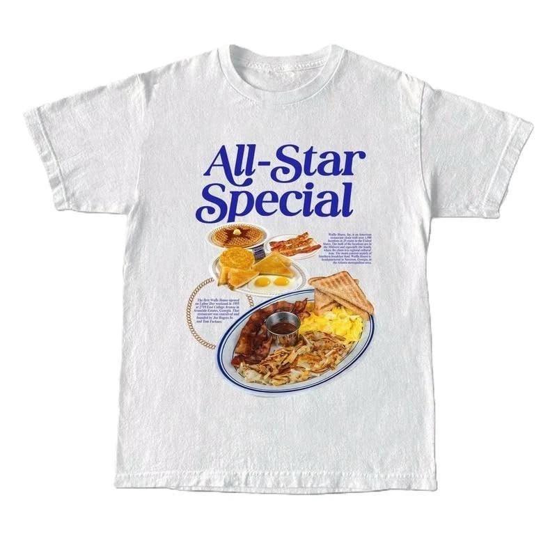 All-Star Special Breakfast T-Shirt, Vintage 90s Style Top Streetwear Shirts Unisex T-Shirt XXL