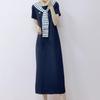 Spring/Summer 2026 Striped Casual T-Shirt Dress with Elegant Shawl