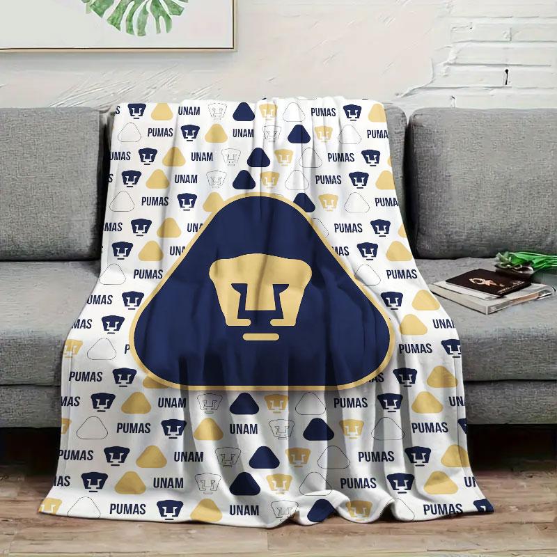 

1Pc ClubPumasUNAM Print Flannel Blanket, High quality Comfortable for All Seasons, Home Decor, Warmth and Comfort, Perfect for Christmas Gifts 80cm x 120cm