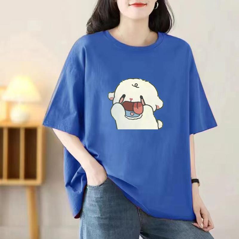 

Хлопчатобумажная женская футболка, свободные летние топы с короткими рукавами и половиной рукавов Design Sense 3XL