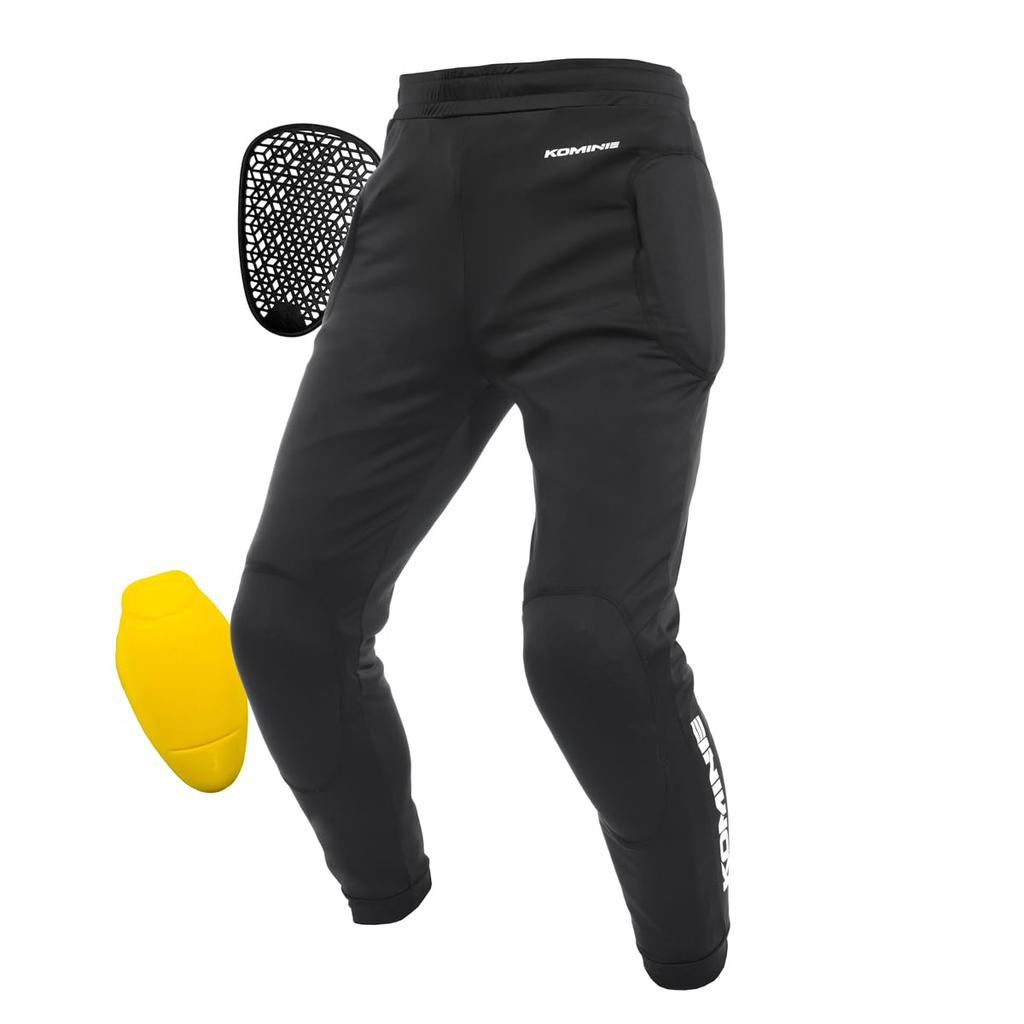 KOMINE Thermal CE Protective Inner Pants for CE Level 2 Warm and XL SK-855 Motorcycles, Certified, Stretchy, Black,