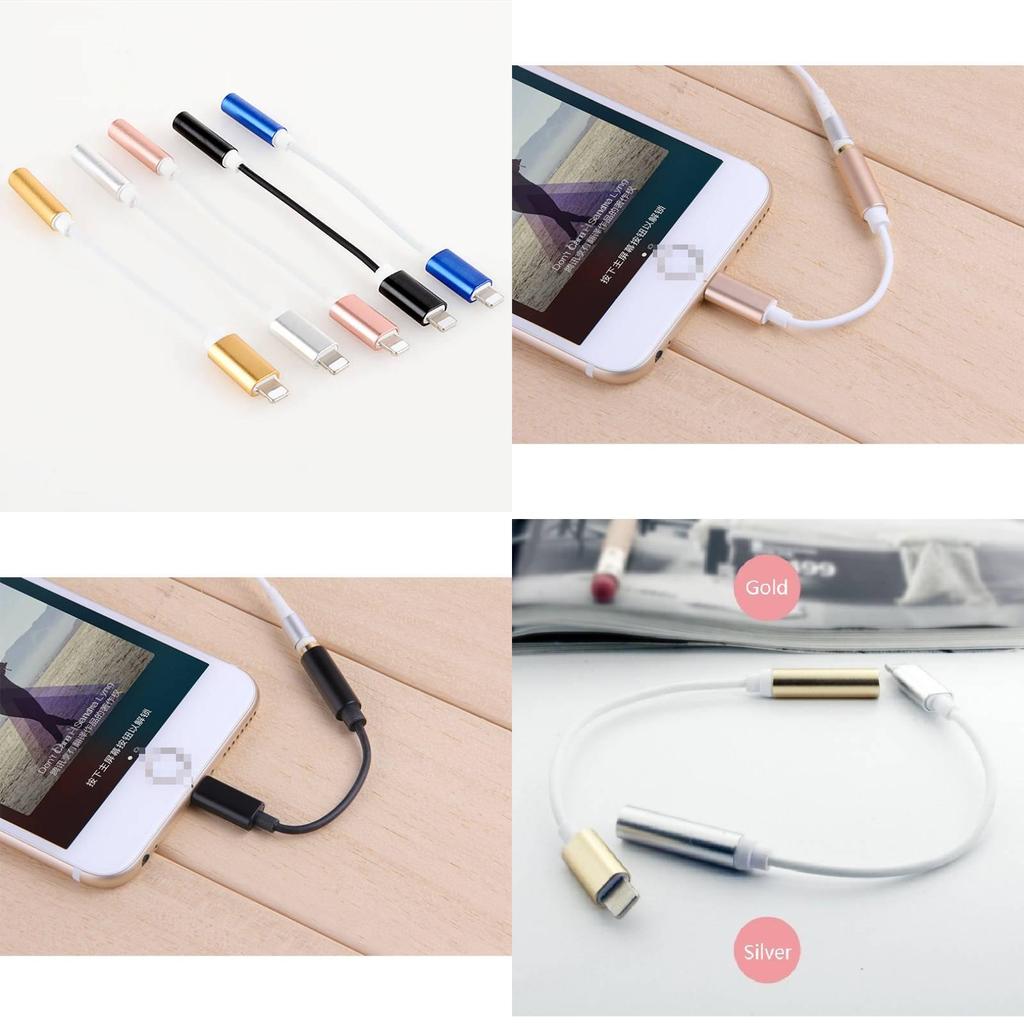 Apple Iphone7 Lightning Audio Adapter With Gold Silver Rose Gold Black Finish For All Systems