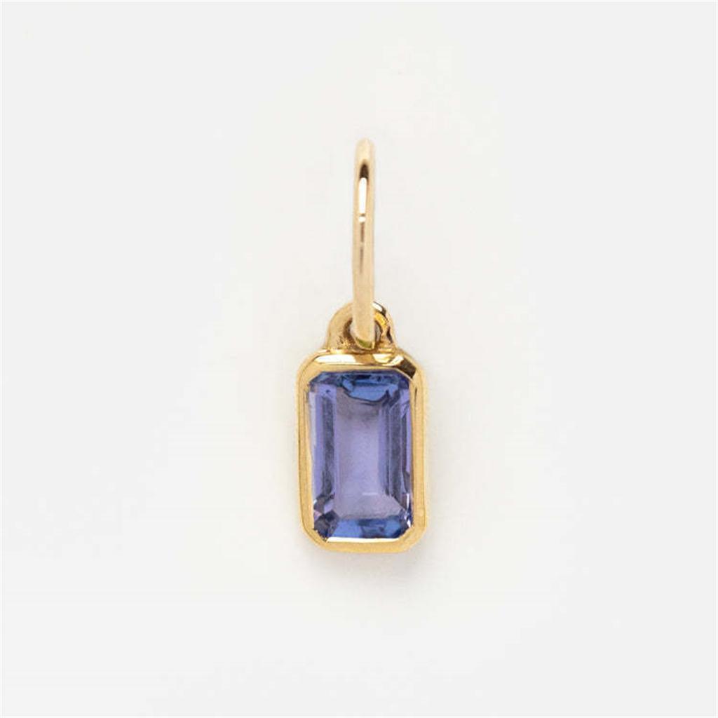 New Titanium Steel 12 Birthstone Pendant DIY Accessories Necklace Square Colored Zircon Pendant Color Preservation