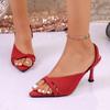 Plus-size High-heeled Pointed-toe Open-weave Thin-soled Women's Shoes, Sandals Devotion