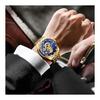 Dragon Watch Men's Stainless Steel Gold: Luminous Analog Calendar Dragon Quartz Watch Antique 3ATM Waterproof Men's Fashion Accessories Gold -