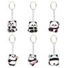 6pcs Stylish Panda Keychain Acrylic Keyring Bag Pendant Animal Lover Accessory Car Interior Decoration Handmade Present