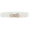 Elegant Adjustable Waist Accessory Elegant Pearls Waist Belt with Rhinestones Accent Stylish Waistband Adornment