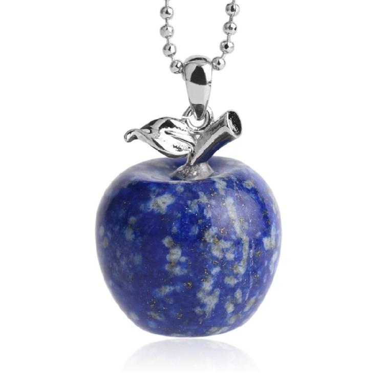Unique Natural Stone Necklace Adjustable Chain Necklace Apples Pendant Necklace Stone Texture for Stylish Women Present
