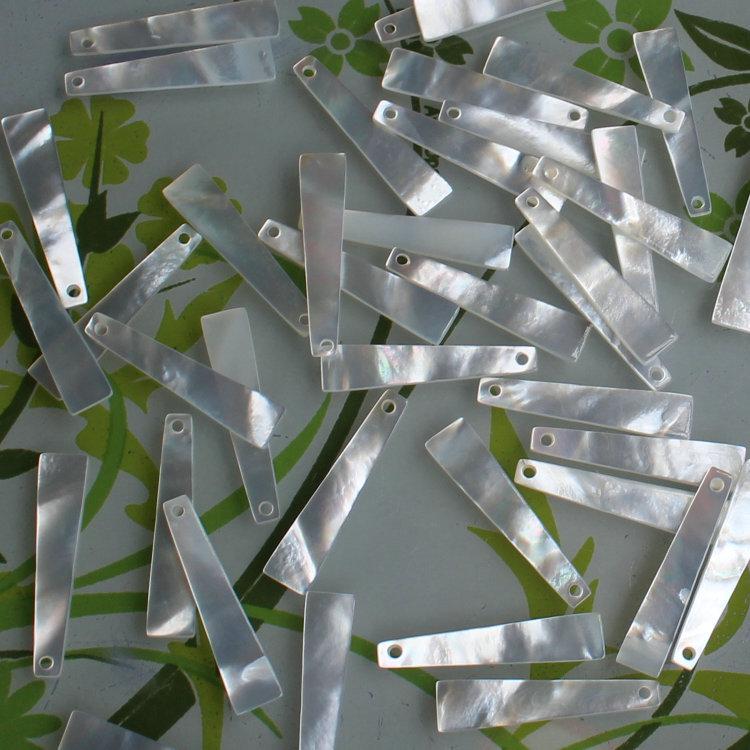 White Mother-of-Pearl Trapezoid Pendant Charm for DIY Earring Jewelry